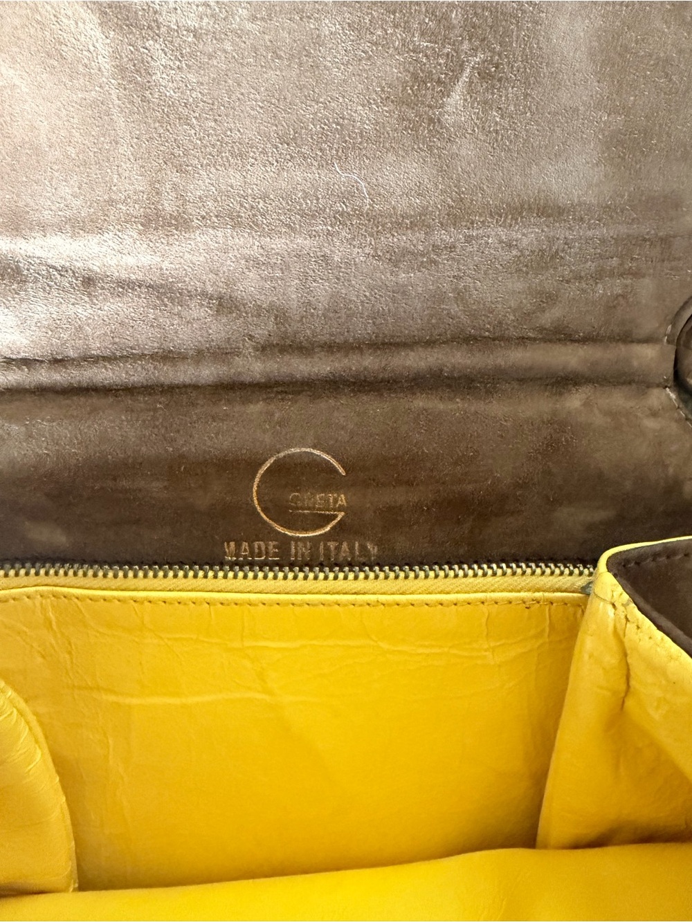 Vintage 1960’s Greta Italian Bag. Brown Suede & Smooth Leather, Gold Hardware - Picture 7 of 10